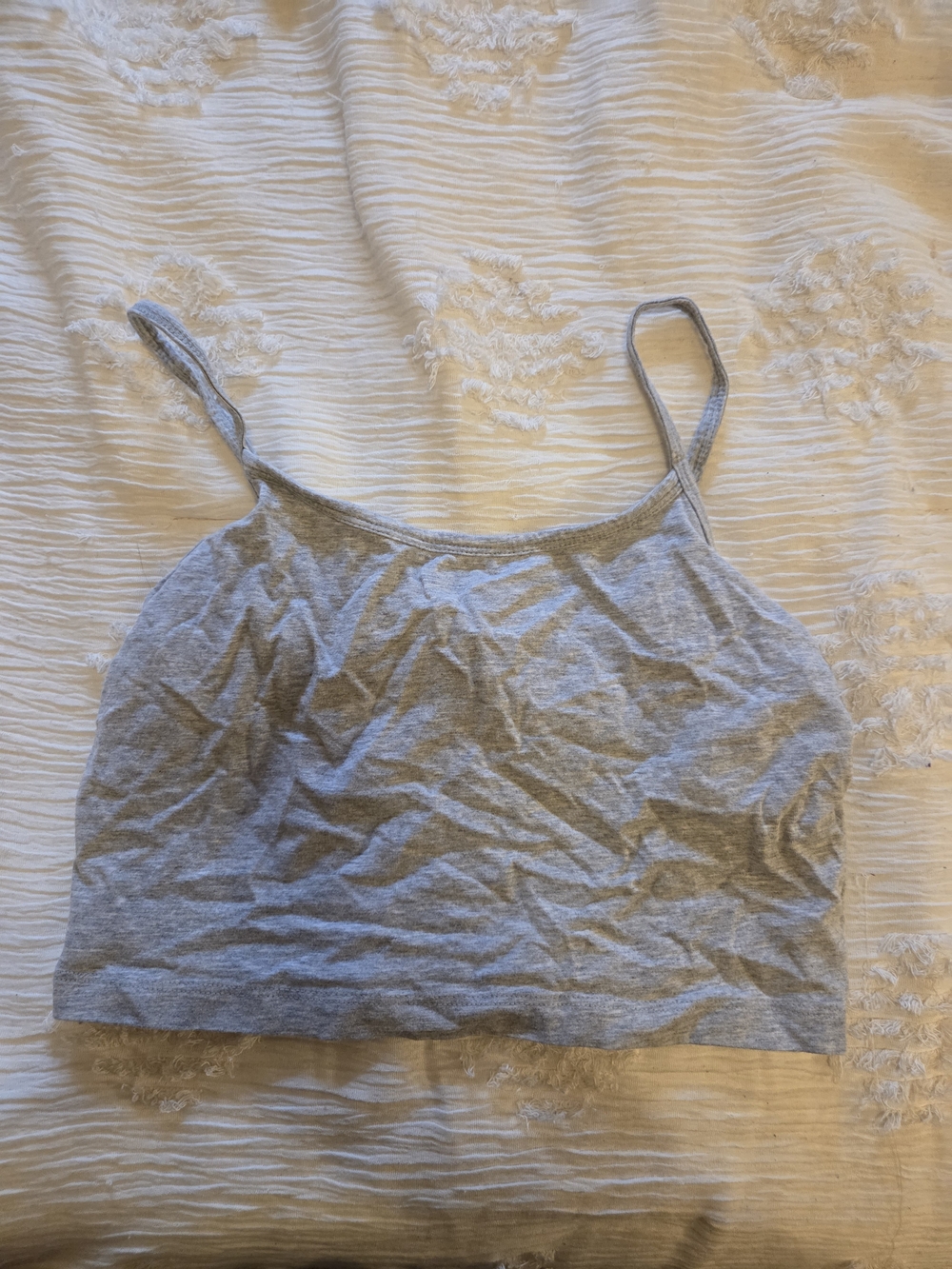 Forever 21 Classic Gray Women's Cropped Spaghetti Strap Tank Top